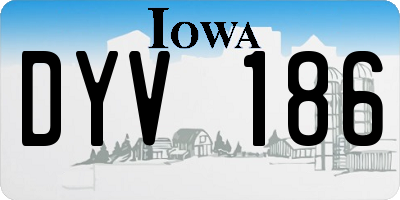 IA license plate DYV186