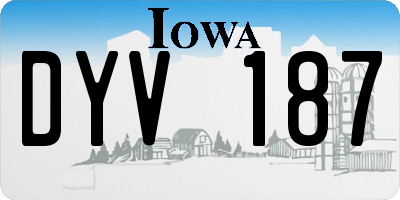 IA license plate DYV187