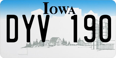 IA license plate DYV190