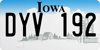 IA license plate DYV192