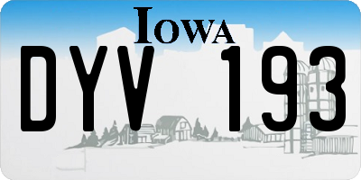 IA license plate DYV193