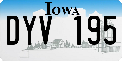 IA license plate DYV195