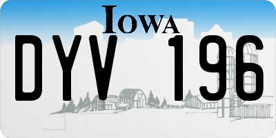 IA license plate DYV196