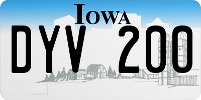 IA license plate DYV200