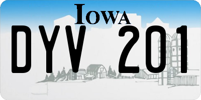 IA license plate DYV201