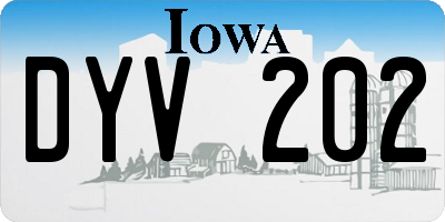 IA license plate DYV202