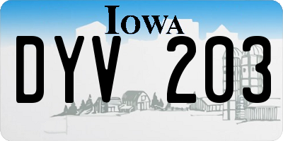 IA license plate DYV203