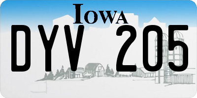 IA license plate DYV205