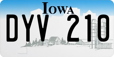 IA license plate DYV210