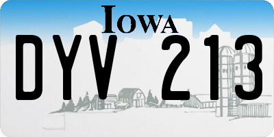 IA license plate DYV213