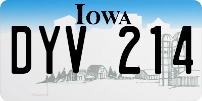 IA license plate DYV214