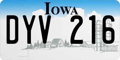 IA license plate DYV216