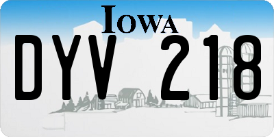 IA license plate DYV218