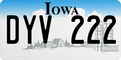 IA license plate DYV222