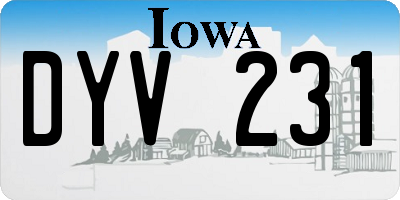 IA license plate DYV231