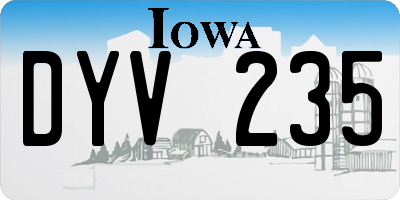 IA license plate DYV235