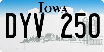 IA license plate DYV250