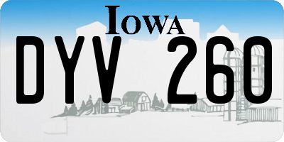 IA license plate DYV260