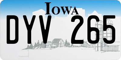IA license plate DYV265