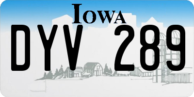 IA license plate DYV289