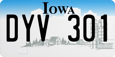 IA license plate DYV301