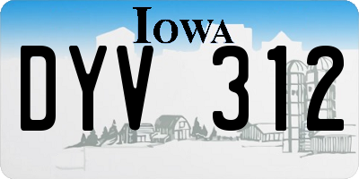 IA license plate DYV312