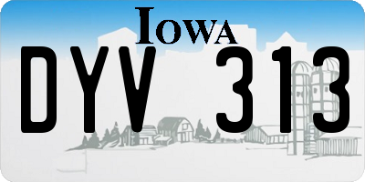 IA license plate DYV313