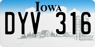 IA license plate DYV316