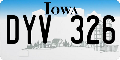 IA license plate DYV326