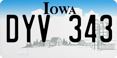 IA license plate DYV343