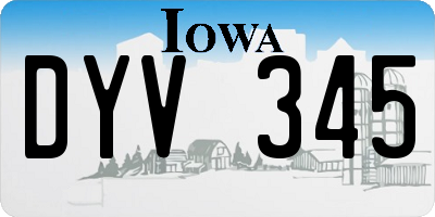 IA license plate DYV345