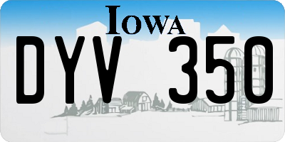 IA license plate DYV350