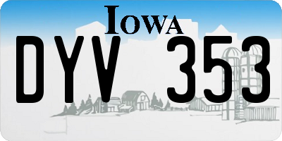 IA license plate DYV353