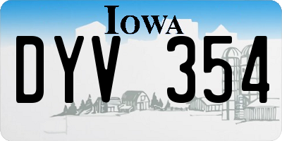 IA license plate DYV354