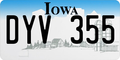 IA license plate DYV355