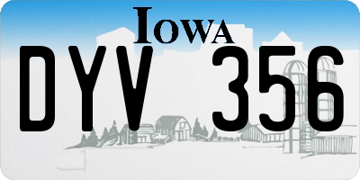 IA license plate DYV356