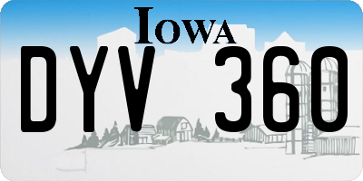 IA license plate DYV360
