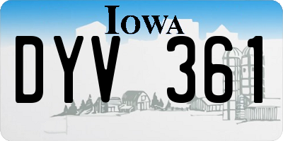 IA license plate DYV361