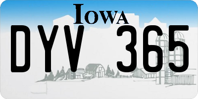 IA license plate DYV365