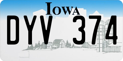IA license plate DYV374