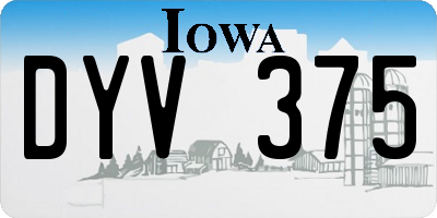 IA license plate DYV375