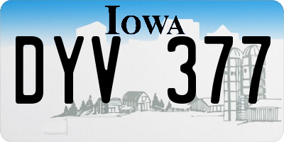 IA license plate DYV377