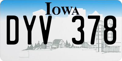 IA license plate DYV378