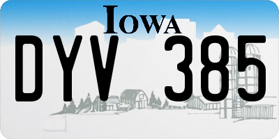 IA license plate DYV385