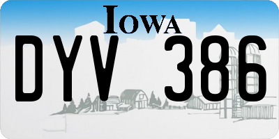 IA license plate DYV386