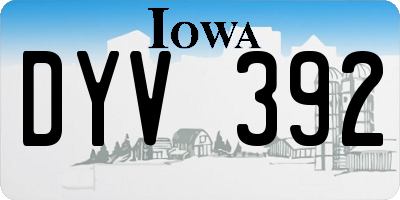 IA license plate DYV392