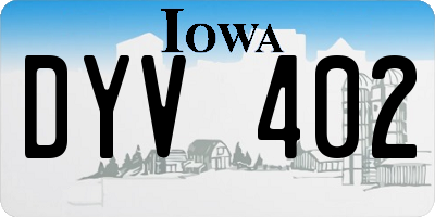 IA license plate DYV402