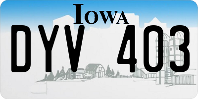 IA license plate DYV403