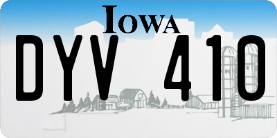 IA license plate DYV410