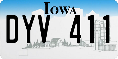 IA license plate DYV411